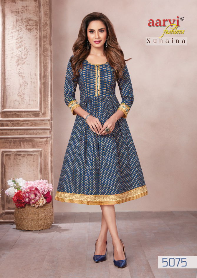 Aarvi Sunaina Vol 1 Regular Wear Wholesale Cotton Kurtis Catalog
